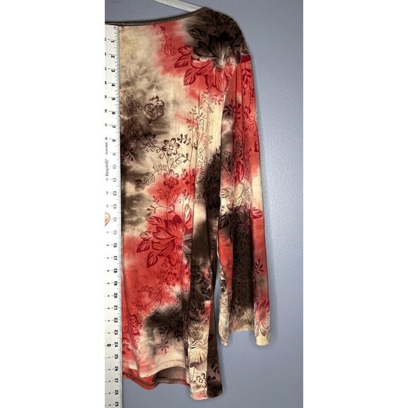 Cato Shirt Womens 18 2X Red Stretch Velvet Burnout Fairy Grunge Y2K Whimsigoth - Picture 6 of 11